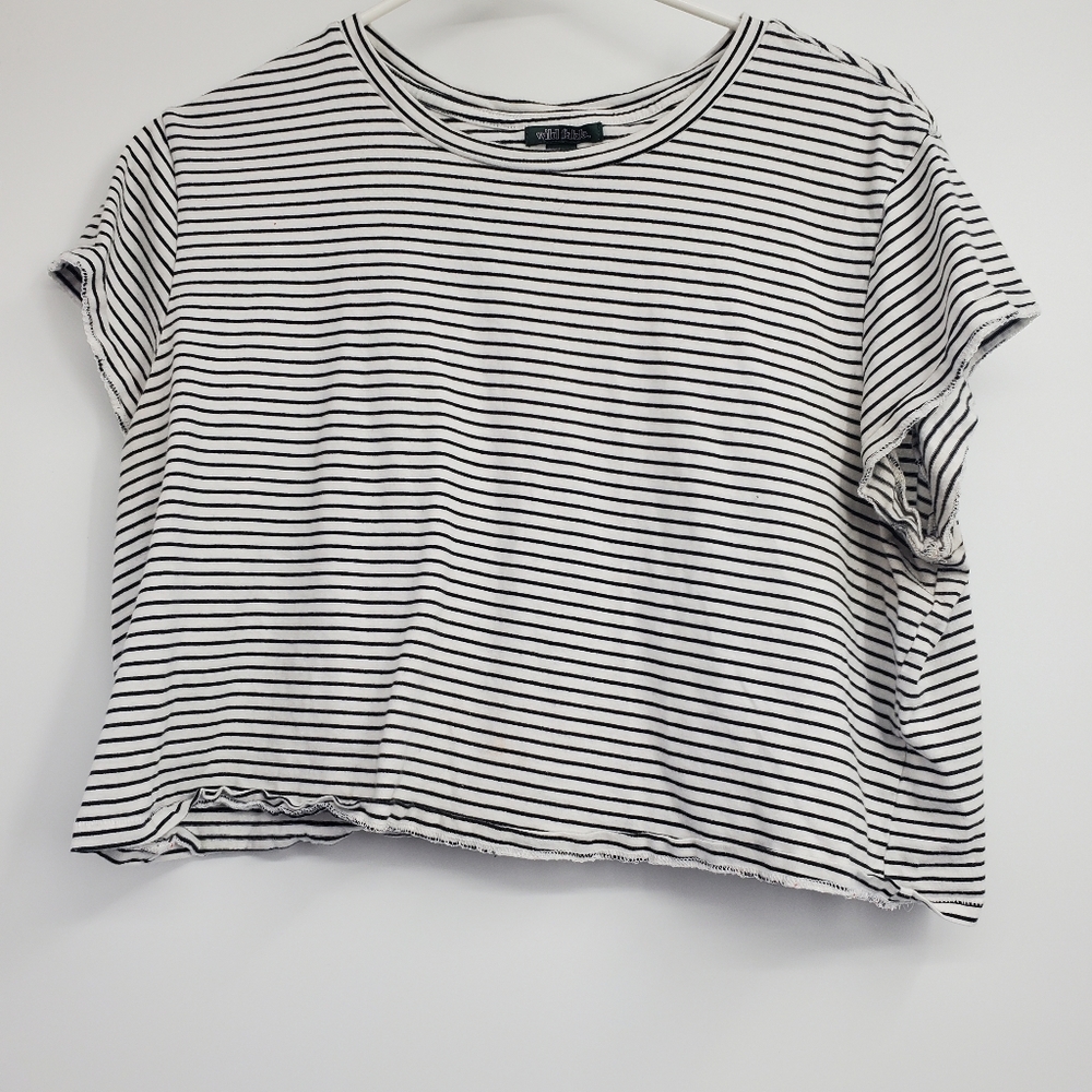 Wild Fable Striped Crop Top Black White Size XXL Casual Women's Everyday Basic